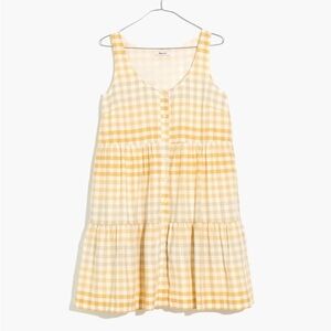 Madewell Gingham Ombre Tiered Mini Dress Size S
